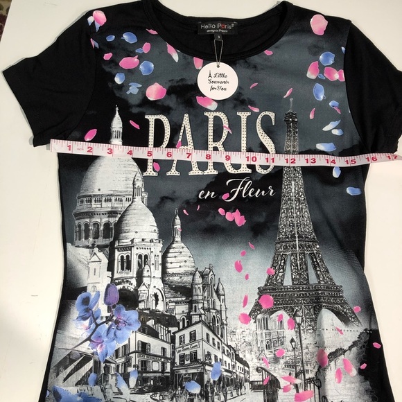 Women NWT Hello Paris tee, sz 3 - Picture 4 of 6